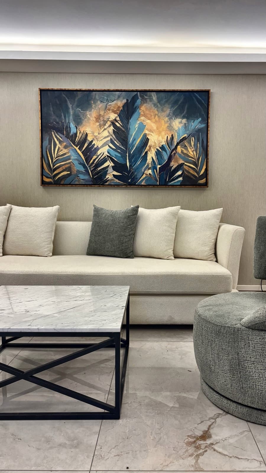 145x80 cm Yağlı Boya Yapraklar Tablo