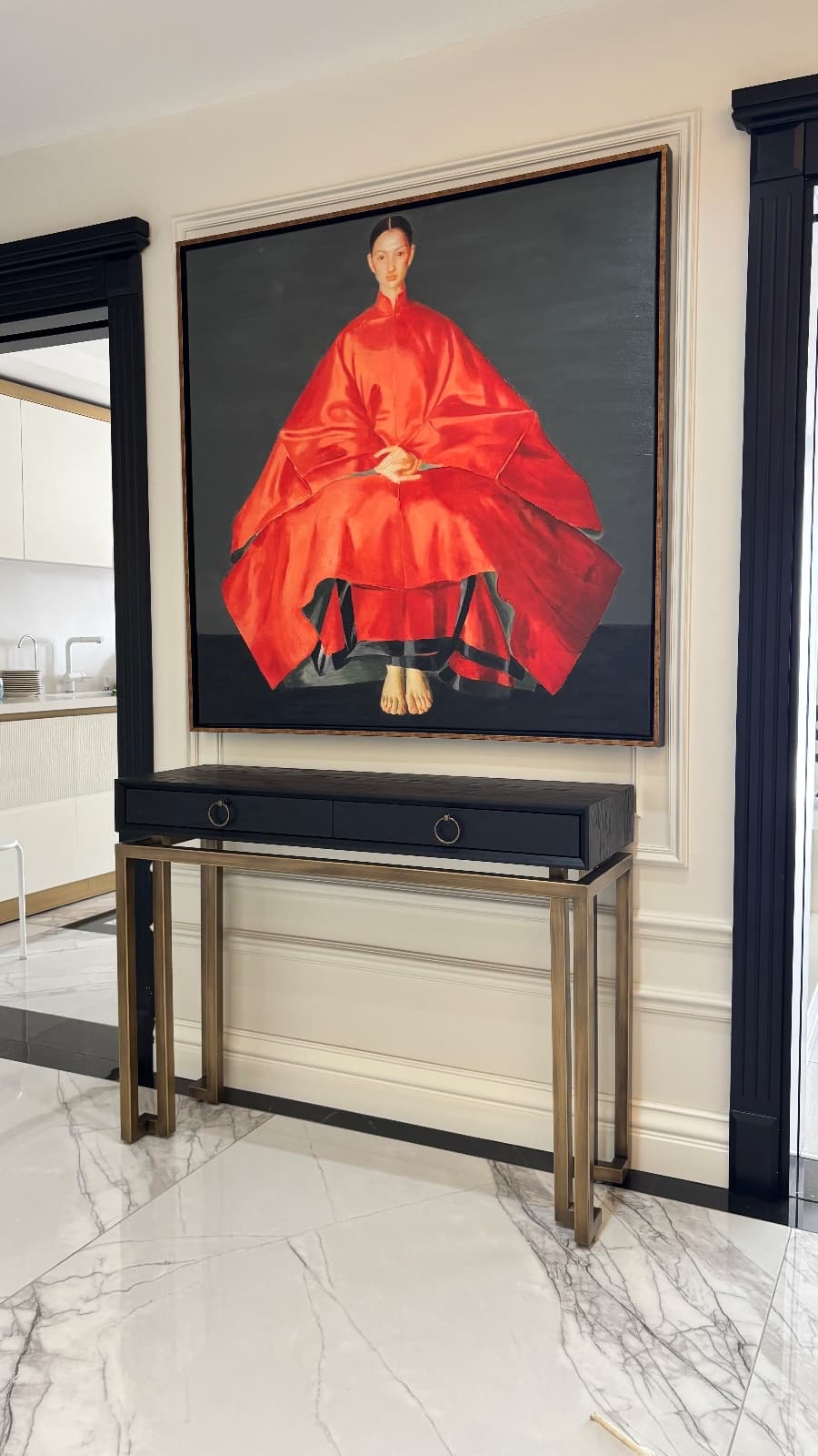 120x120 cm Kimonolu Kadın Tablo