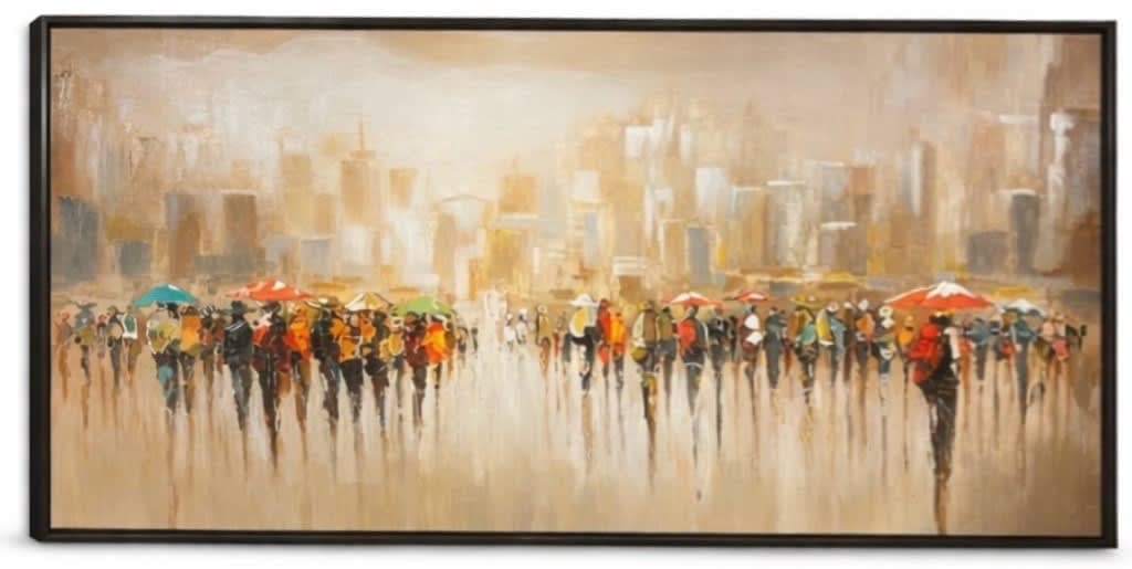 160x90 cm Silüetler Yağlı Boya Tablo