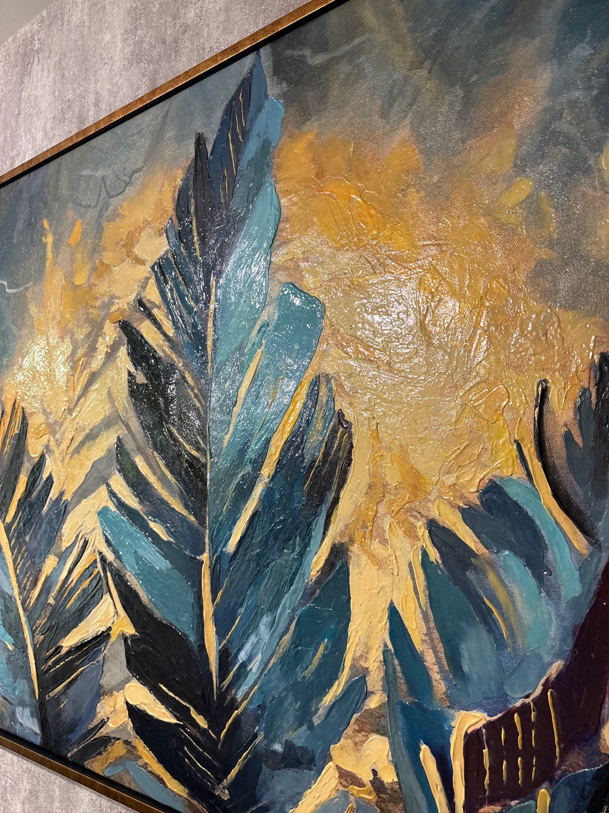 145x80 cm Yağlı Boya Yapraklar Tablo 2