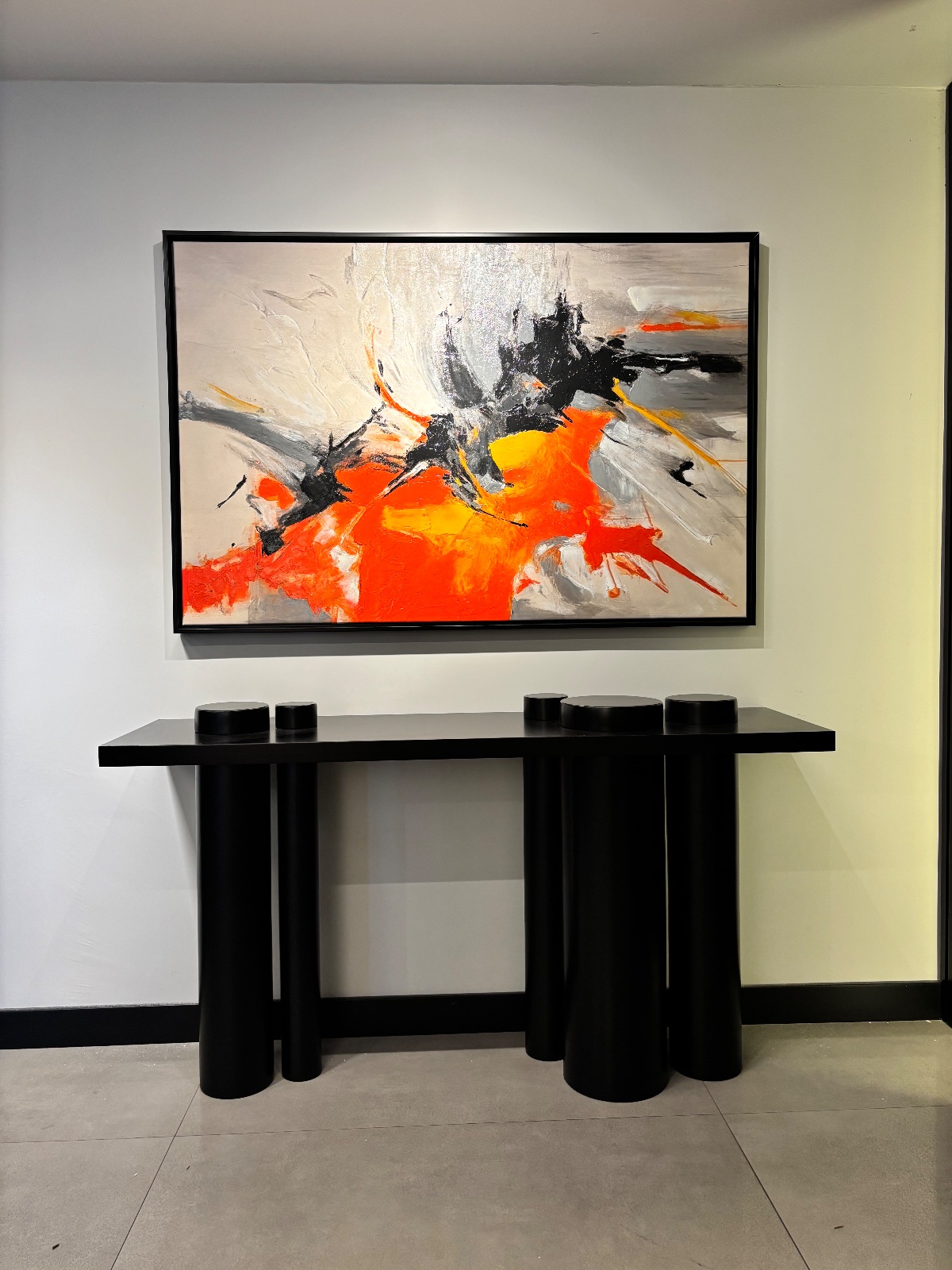 150x100 cm Yağlı Bıya Turuncu Soyut Tablo 2