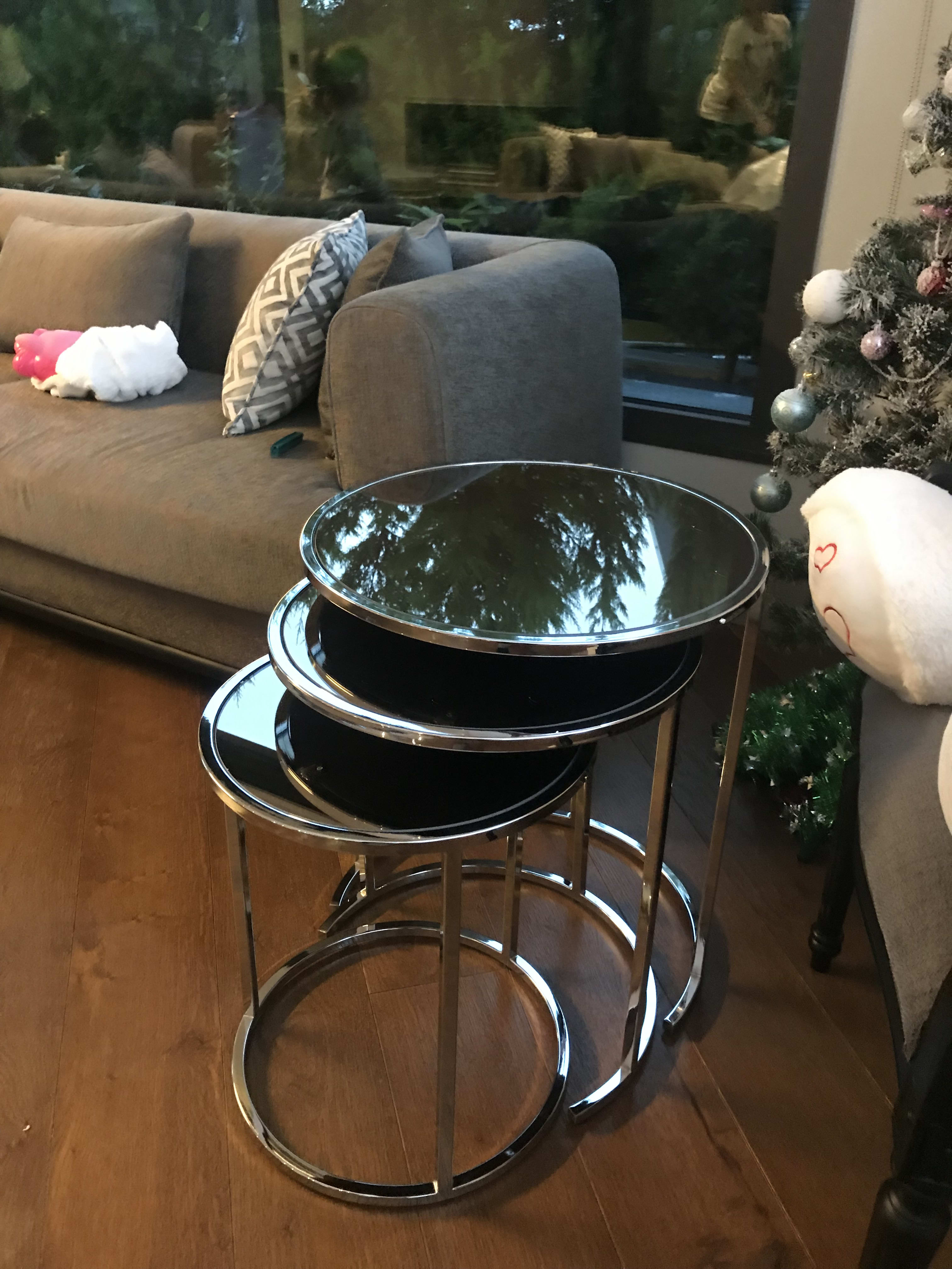 Yuvarlak Zigon Sehpa Takımı 2