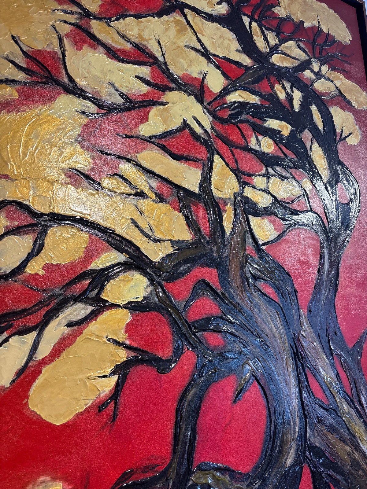 100x150 cm Yağlı Boya Ağaç Tablo  3