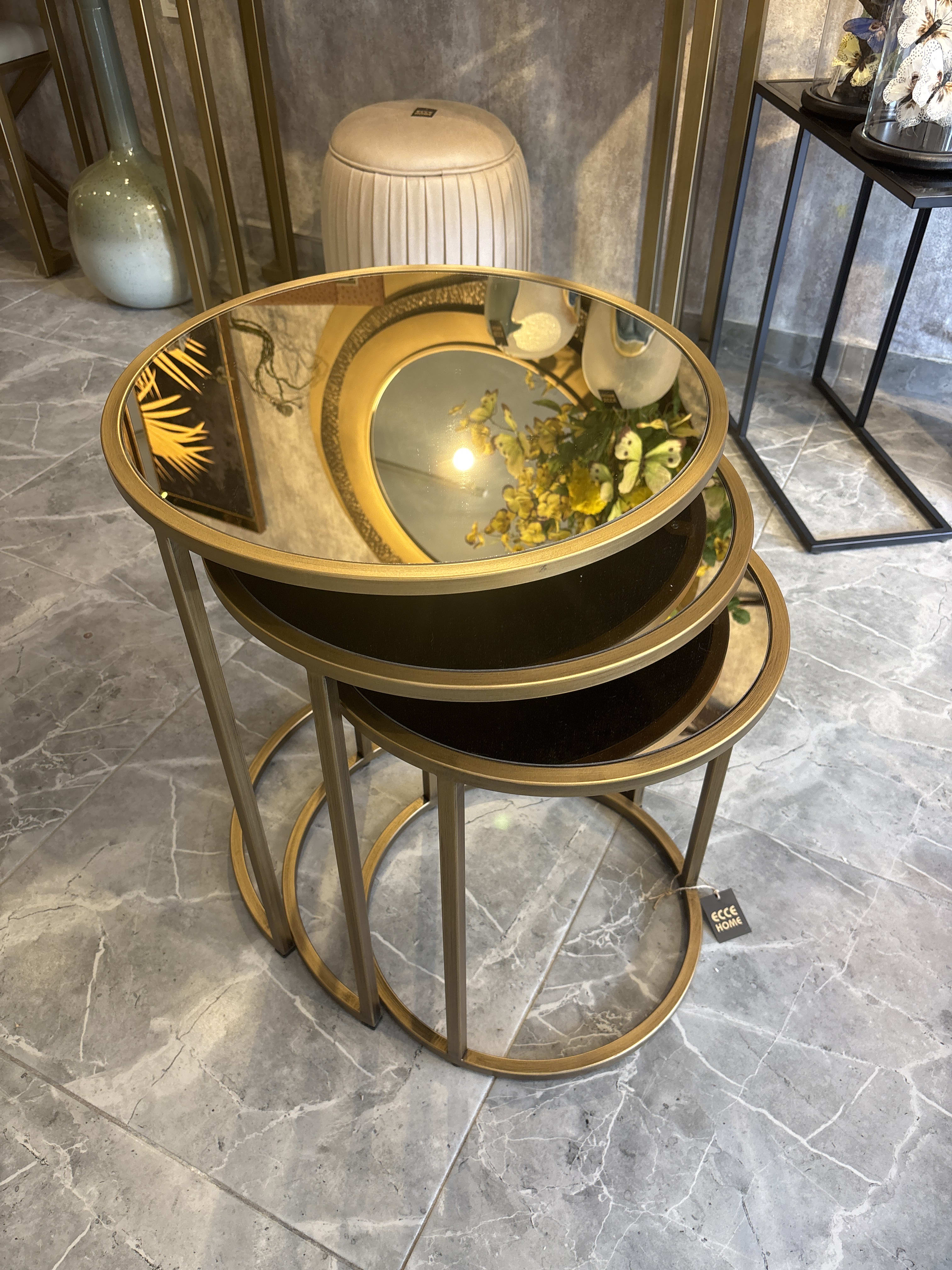 Yuvarlak Zigon Sehpa Takımı 2