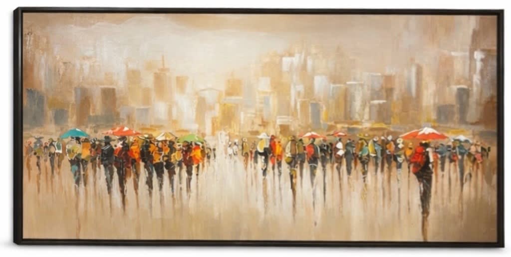 160x90 cm Silüetler Yağlı Boya Tablo 1